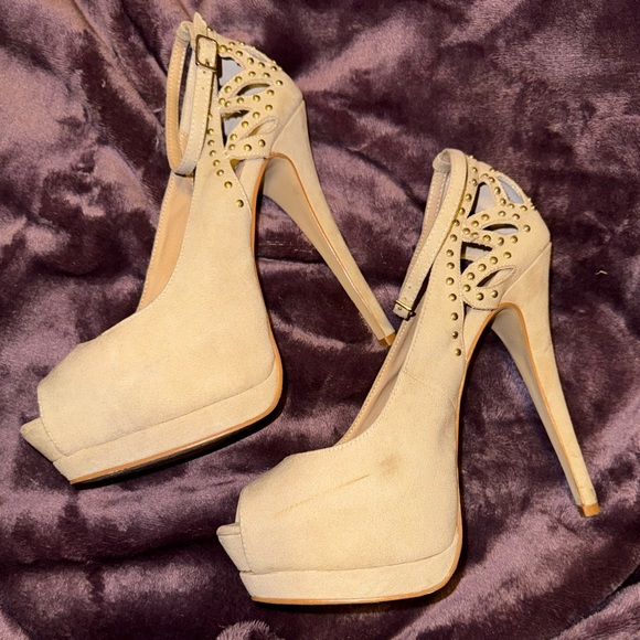Just Fab “Naples” Nude Stiletto 6” Pumps Woman’s 8.5M - Picture 4 of 9